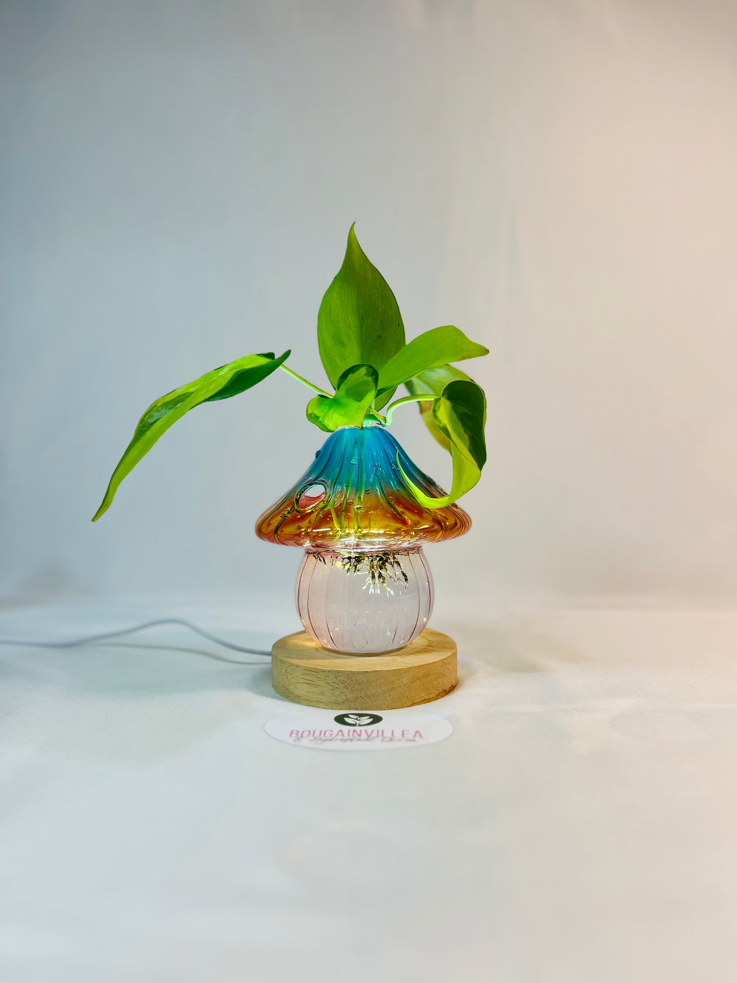Luminous Glass Mushroom Vase
