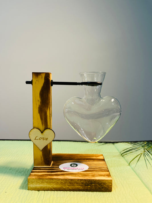 Premium Hydroponic Glass Vase Love Shaped