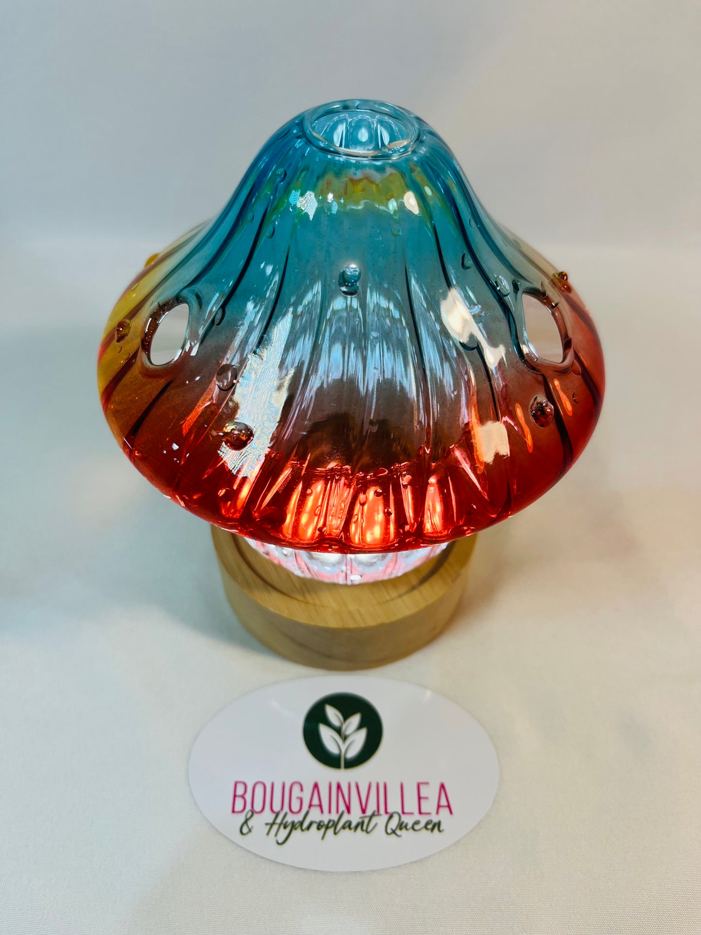 Luminous Glass Mushroom Vase