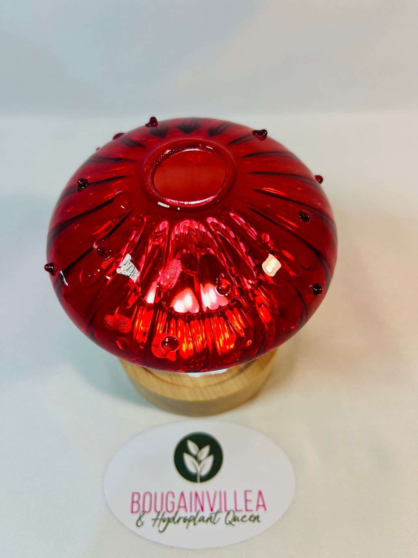 Red Glow Mushroom Vase