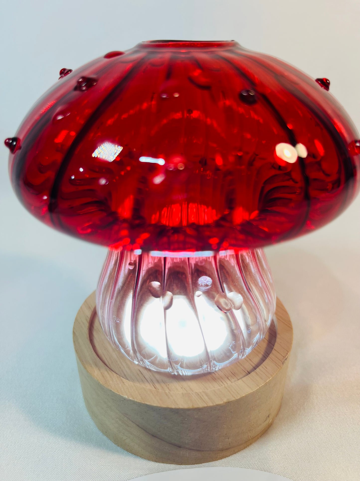 Red Glow Mushroom Vase