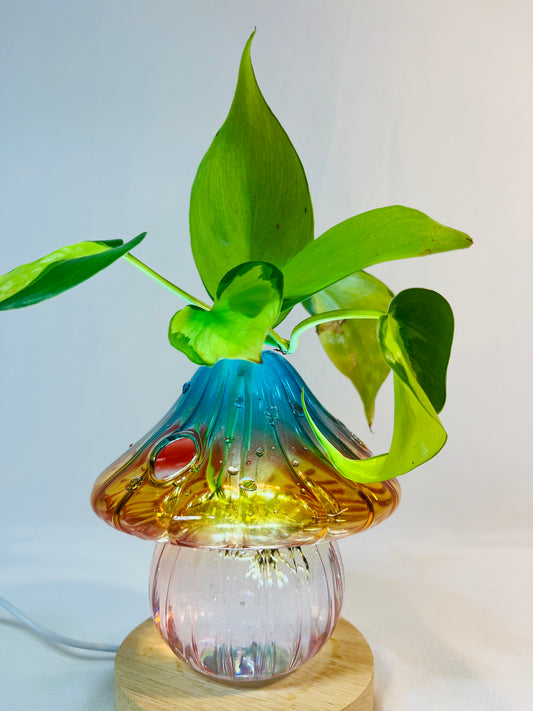 Luminous Glass Mushroom Vase